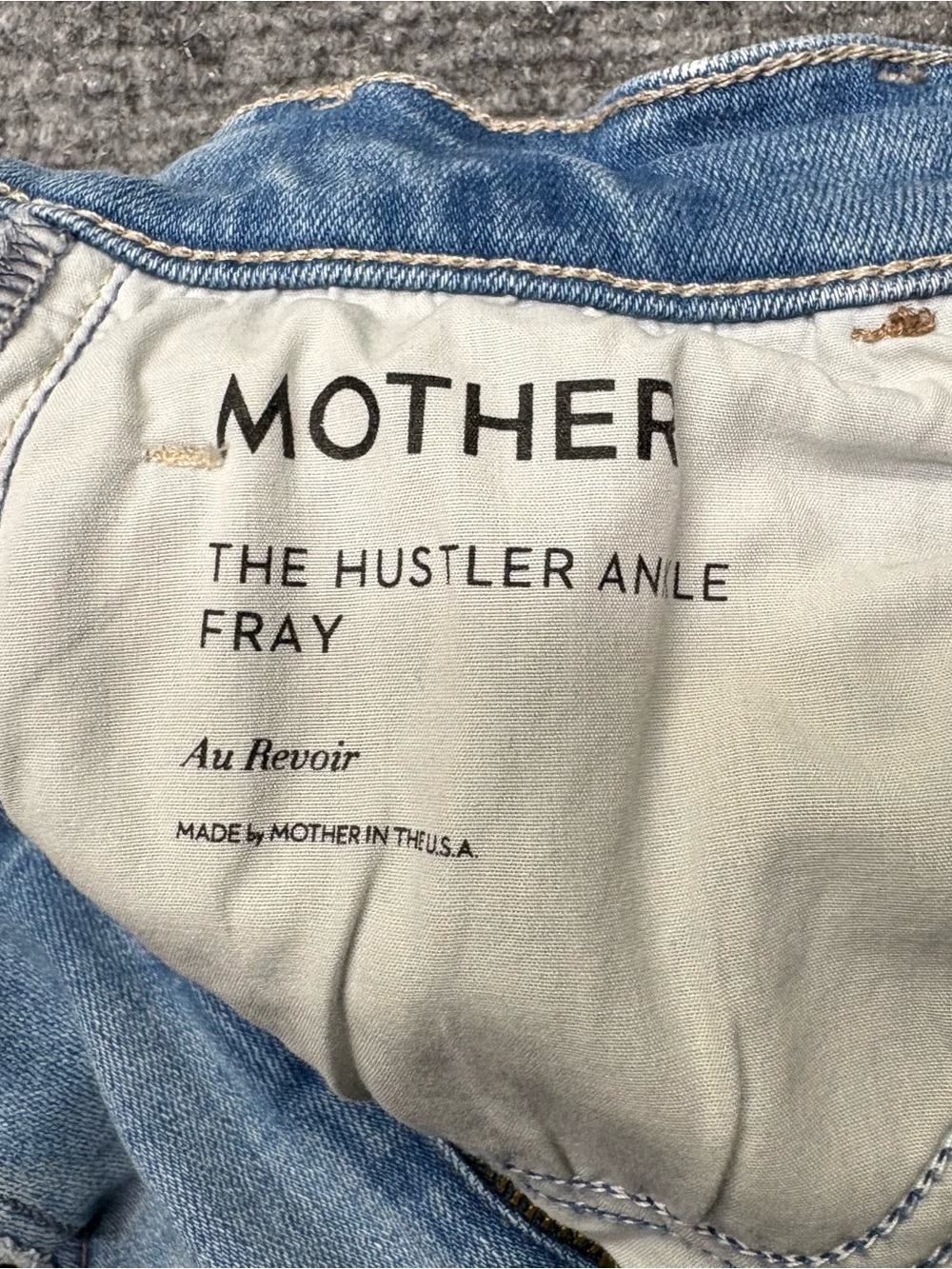 Mother Jeans Womens 25 Blue Hustler Ankle Fray in Au Revoir USA Made Stretch - Picture 5 of 14